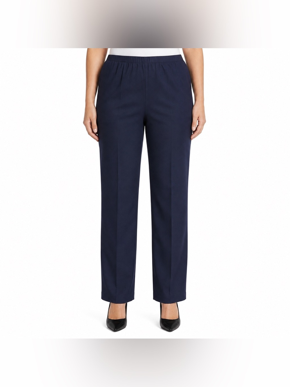 Karen Scott Petite XL Comfort Waist Classic Pull-On Pants Navy NWT